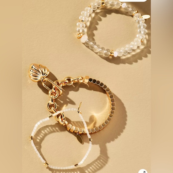 Anthropologie Jewelry - NWT Anthropologie Mixed Beaded Stretch Bracelets Set of 3